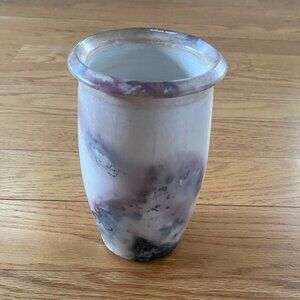 Raku or Pit Fired Ceramic Vase